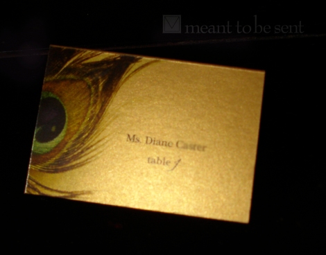 decadent peacock invitation coordinating place card Permalink 5 Comments